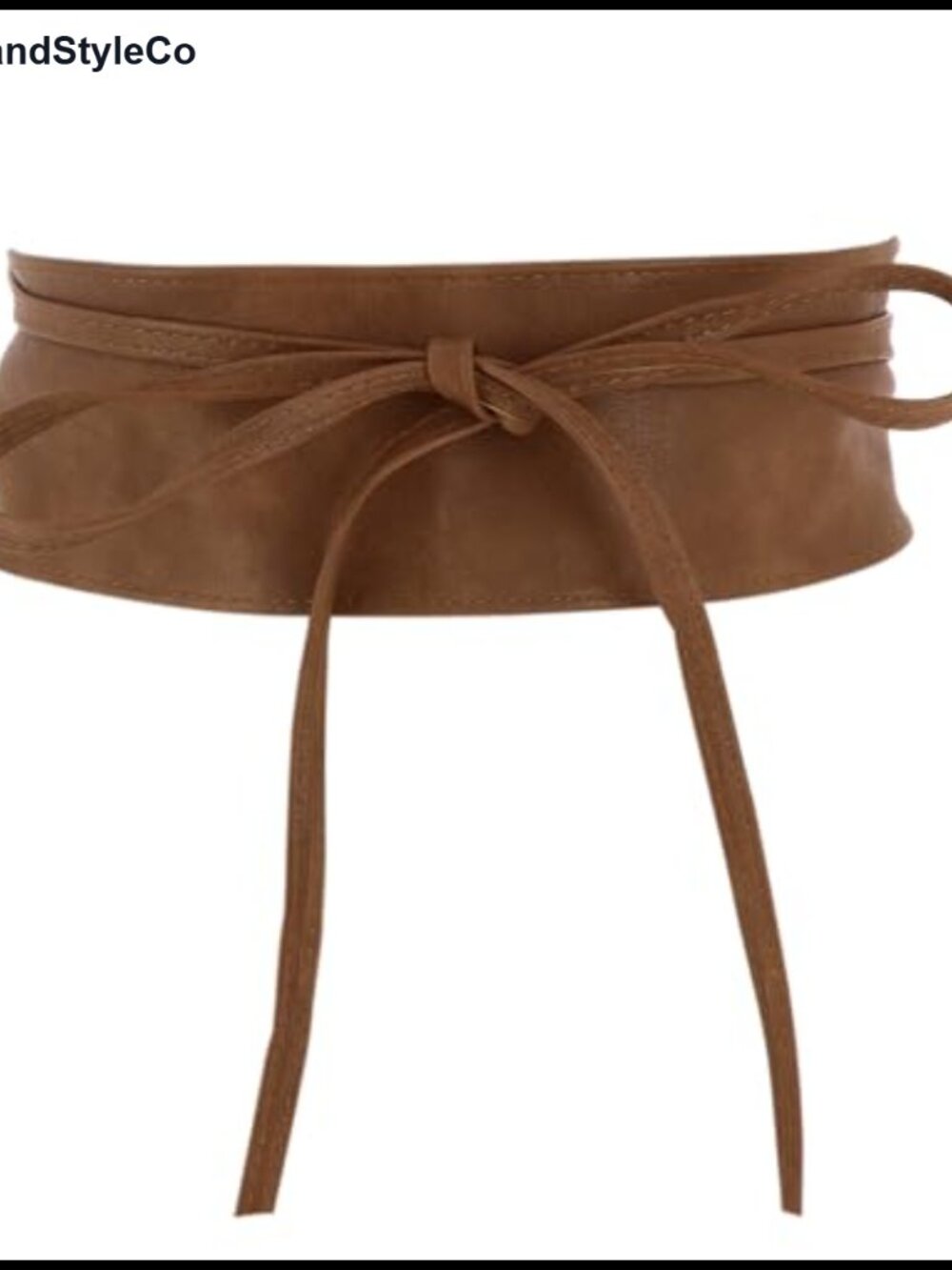 Women's Faux Leather Obi Belt Wide Waistband Lace-Up Style